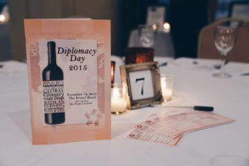 Table setting with signage from Diplomacy Day 2015