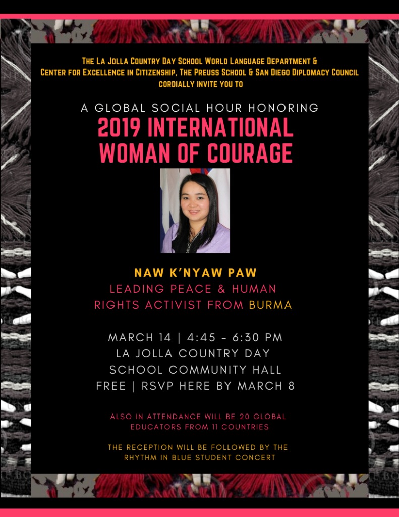Global Social Hour Honoring 2019 International Women of Courage Awardee
