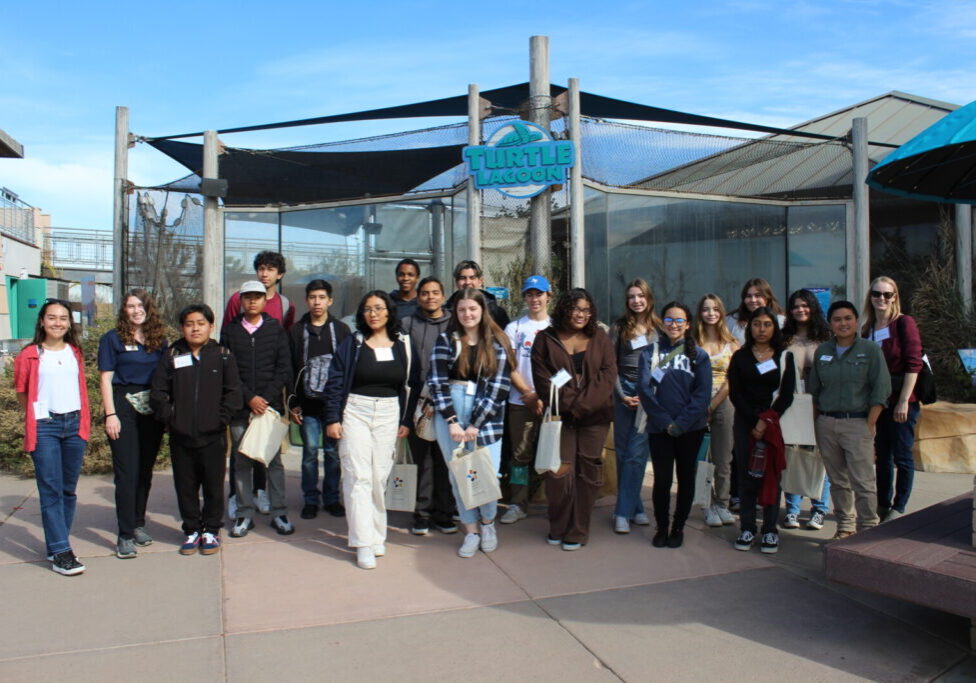 Group photo of the Global Youth Collaborative participants during their visit to the Living Coast Discovery Center.
